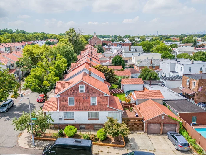 Gorgeous brick corner Tudor on a tree-lined street in the heart of Glendale. it is in move in condition and the house is face to South it has lots of sunlight throughout all day! this beauty offers 3BR X2.5BA with a walk up finished attic. R4A Zoning can convert two family. an open lay out. a spacious living room. 2 formal dining room. a nice sized eat in kitchen. Hard wood floor. high ceiling. a finished basement with separate entrance. large backyard with a deck that make you enjoy the entertainment life. private driveway. your own 2 dettached garage. Excellent location, close to the commercial st. there has Seither Stadium/RGMVM Baseball Field, The Home Depot, Home Good, Stop&Shop, Pizza Classica, trader joe&rsquo;s, TJMaxx, bank, supermarket, restaurant, cafe, gym, everything you need. and one block away to PS 113 Anthony J Elementary Schools. one block away QM15 bus directly take you to Manhattan. Close to Q11/Q21/Q53 buts. very convenient. it has so much potential for you to make it your own. price to sell! won&rsquo;t last