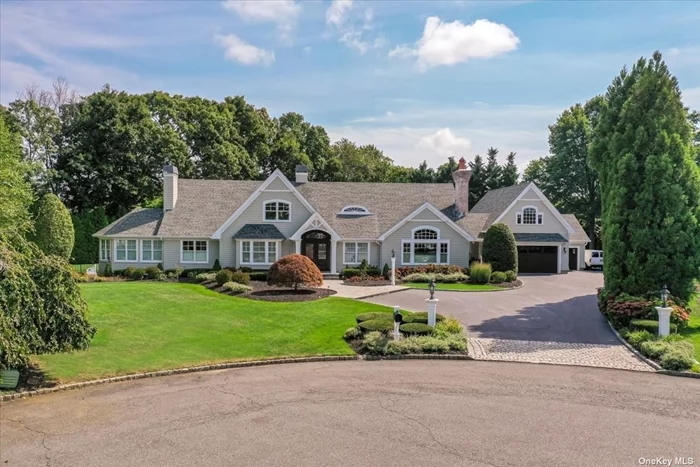 This stunning custom-built farm ranch, located in a peaceful cul-de-sac, features a grand entry foyer, a chef&rsquo;s kitchen with high-end Dacor appliances, granite countertops, and mahogany cabinets. The spacious living room boasts vaulted ceilings and a wood-burning fireplace, while the first-floor primary suite offers a two-sided gas fireplace, a walk-in closet, and a luxurious spa-like bathroom. Upstairs, you&rsquo;ll find a loft area, two bedrooms, and a full bath. The home also includes a large basement with an outside entrance, a meticulously landscaped backyard with a heated saltwater pool, Trex deck, paver patio, Sonos speaker system, dog walk, and a shed. With a 5-car garage and room to expand, this home is a perfect blend of luxury and functionality.