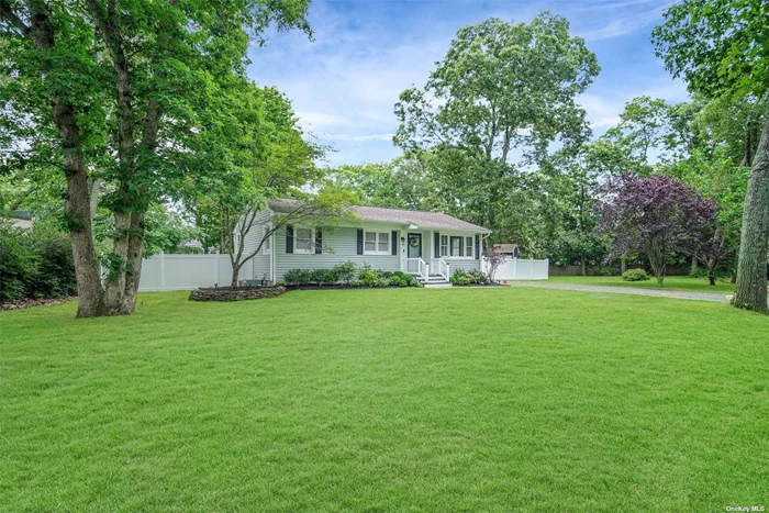 Beautiful Updated Ranch in the hamlet of Aquebogue centrally located to both the North Fork and the Hamptons, short distance to wineries, farms, restaurants and beaches. This Charming ranch boast three bedrooms, 1 bath, full basement open floor plan, hardwood floor, large fenced back yard and a patio area for entertainment. A must see!!