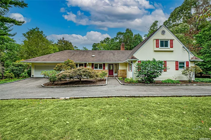 Unbelievable opportunity to be in Nissequogue! Flooded with sunlight, this spacious and charming farm ranch boasts hardwood floors throughout living space. (except den) Kitchen has custom cabinetry, SS appliances and granite. Large principle rooms and open-concept living make this home comfortable, and great for entertaining. The yard is 2+usable flat acres and is bursting with potential! Brand new windows and gutters. Property is private and serene and has an in-ground gunite pool. Large bedroom (possible second master) upstairs with en-suite bathroom. Walk in attic and full finished basement with tons of storage. Move right in or make this home yours. Amazing potential!