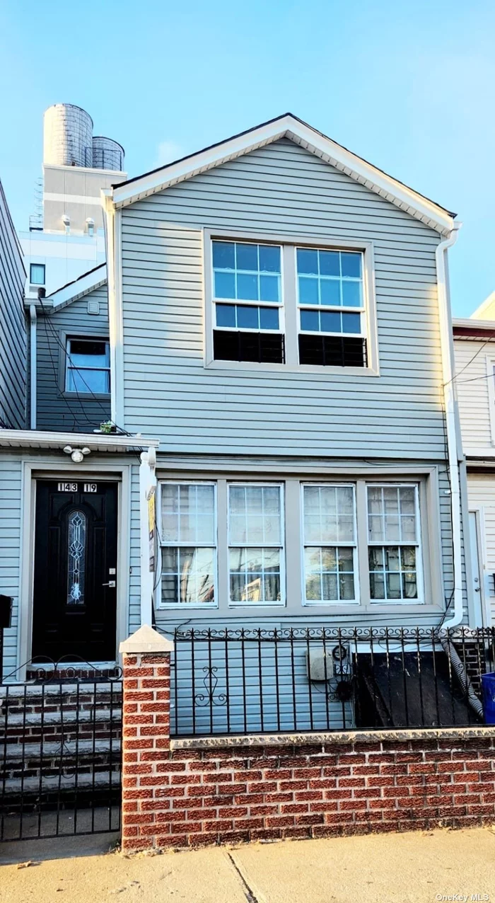 Here is an attached Legal 2 Family that can be delivered vacant. It includes 3 bedrooms, Kitchen Liv Room and a full bath on the 1st floor. 3 bedroom1Full bath, Liv Room, Kitchen and Full Bath on the 2nd Floor. Locate a few blocks from Sutphin Center (LIRR & Subway). Full unfinished basement with back and front entrances, small fenced backyard. This property also offers great potential for rental income. Showing only on Sundays 2:00 - 4:00 pm.