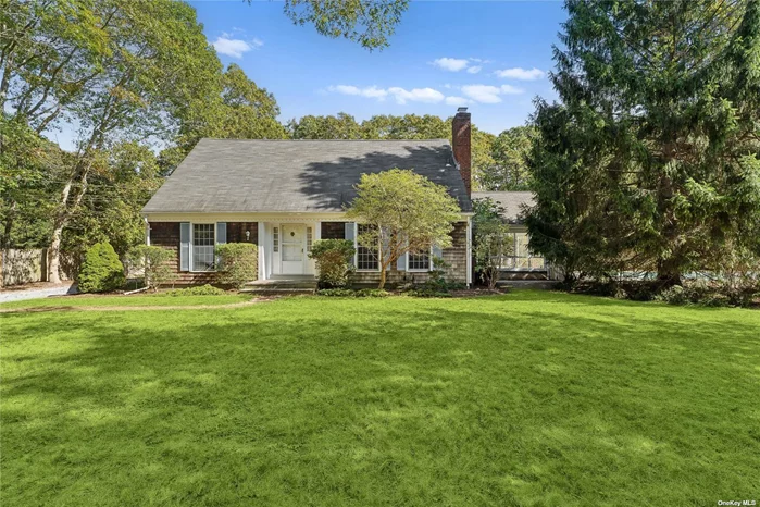 QUOGUE CAPE WITH POOL New to market: a cheerful 3 BR/3 BA shingle-style cottage located on a quiet street in the heart of desirable Quogue Village. The main floor offers plenty of living space: there&rsquo;s a large living room with wood-burning fireplace, a family room/den that opens to an airy screened porch, a formal dining room, eat-in kitchen, and a full bath. Upstairs is a generously-sized primary bedroom with en-suite bath and walk-in closet, two guest bedrooms, and a third full bath. Enjoy summer evenings out on the back deck or on the screened porch overlooking the 20 x 40 gunite pool. The property boasts mature trees, a large side yard, and a detached garage (once used as a horse barn) with ample space for storage or a workshop. Ideally located just a few blocks from shops and other amenities, this idyllic home is perfect for summer or year-round living.