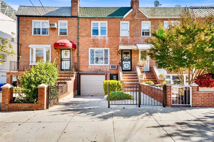 Welcome to this incredible single-family townhouse located in the heart of Astoria, Queens-a neighborhood that offers the perfect blend of city convenience and residential charm. As you approach this all-brick beauty, you&rsquo;ll appreciate the easy parking right in front of the building, a rare find in such a prime location. This home spans three full floors, providing ample space for comfortable living and is currently zoned for a two-family property, offering fantastic potential to be converted into a multi-family residence. Enter on the first floor, where you&rsquo;ll discover a spacious one-car private garage on your left, ensuring both convenience and security for your vehicle. The first floor also boasts a generously sized eat-in kitchen, complete with sleek stainless steel appliances and plenty of potential for future upgrades. There&rsquo;s also a full bathroom on this level, adding to the home&rsquo;s practicality. As you make your way up to the second floor, you&rsquo;re greeted by a charming entry foyer that seamlessly leads into the expansive living room, featuring gleaming wood floors that flow throughout the entire house. This large living room serves as the perfect gathering spot for family and friends. The second floor also features a formal dining room, ideal for hosting memorable dinners, as well as an additional kitchen that offers excellent space for customization to fit your culinary needs. On the third floor, enjoy the tranquility of three generously sized bedrooms, each offering plenty of room to relax and unwind, along with an additional bathroom for convenience. With 9-foot ceilings, beautiful hardwood floors, and freshly painted walls, every corner of this home feels open and inviting. To top it all off, this townhouse includes a brand-new roof, giving you peace of mind for years to come. Located in Astoria, this home is a commuter&rsquo;s dream, with just a 15-minute ride into the heart of the city. Surrounded by an abundance of restaurants, vibrant nightlife, and numerous transportation options, this property is truly in the perfect location. Whether you&rsquo;re seeking an urban lifestyle or a comfortable retreat, this townhouse in Astoria offers the best of both worlds, with the added benefit of its multi-family conversion potential. Don&rsquo;t miss the chance to make this versatile house your home!