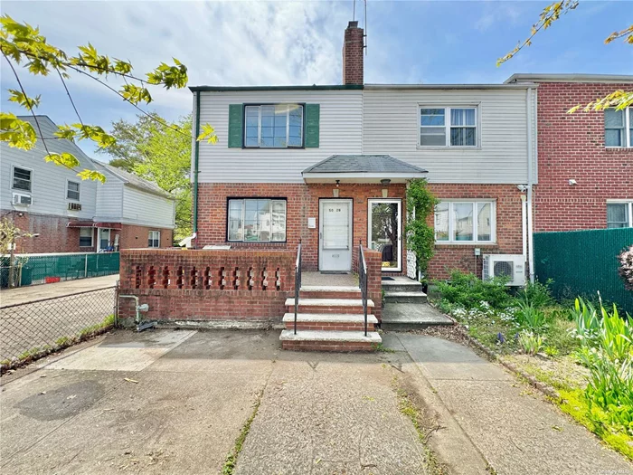 This legal one-family home is in the heart of Fresh Meadows with School District 26 with entrances from both the side and front to the first and second floors. ZONING R3-1, can be rebuilt or build an additional space to Approx. 2, 500 sqft total, It offers easy access to buses and schools, the potential for extension, a spacious private driveway, and a yard.