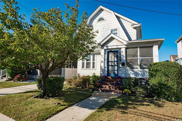 Charming Golden Oldie located in the Village of Hempstead and in the Uniondale School District. This Dutch Colonial has a wrap around porch for peaceful, pure enjoyment. The main level offers a large living room w/fireplace and hardwood floors which continue through the dining room to the kitchen. Bright kitchen with breakfast nook, pantry/mudroom and half bath. The second level features a HUGE Primary Bedroom w/3 closets and 2 additional bedrooms and a full bathroom. There is a large walk-up attic which is the perfect place to use your imagination! The full, unfinished basement is for laundry, storage and utilities, is easily accessed off the kitchen and the side outside entrance. A long driveway to the 1 car detached garage offers plenty of off street parking. You will fall in love with this original home that is ready for you to make and call your own! This property being sold AS IS., Additional information: Appearance:Excellent, Interior Features:Lr/Dr, Separate Hotwater Heater:Y