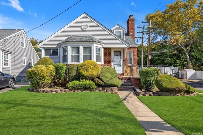 Lynbrook SD#20 Spacious 4Br, 2Fbth Brick Cape Featuring A Living Room w/Fireplace, Formal Dining Room, Elk w/SS Appliances, Finished Basement, 1 Car Garage, Private Fenced Yard with/PVC fence, 5 Zone Split Ductless Air Conditioning, Architectural Roof. Quiet Dead End Street.