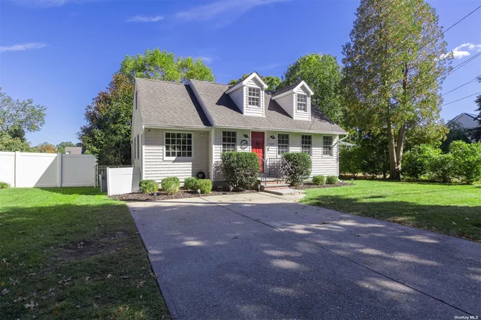 Step into this beautifully updated Cape Cod home, featuring an open floor plan with a recently remodeled kitchen. with marble countertops, stainless-steel appliances, and ample cabinetry, this kitchen flows seamlessly into the bright living and dining areas. The first floor has high-hat lighting and prefinished hardwood floors, where you&rsquo;ll also find the primary bedroom with a luxurious full marble bath. Upstairs, two generously sized bedrooms with built-in closets and new laminate flooring are serviced by a second full bath. The heating system has recently been updated. A full basement offers additional potential, and the fully fenced backyard, complete with a picturesque arbor, provides the perfect outdoor retreat. It is ideally located near to the local shopping district with fine restaurants. Nearby are local beaches, hiking trails and Stony Brook University and Medical Center. Smithtown Schools