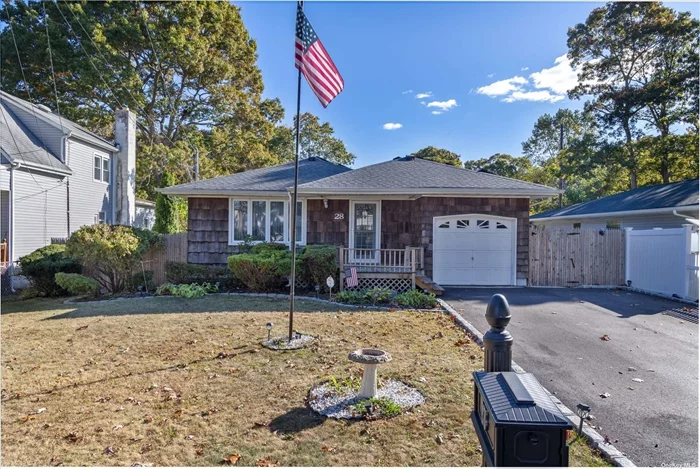 Welcome to this 3-bedroom, 1-bath ranch centrally located in the heart of Mastic. This cozy home is perfectly positioned close to shopping, dining, parks, and the marina, offering convenience and a vibrant lifestyle just moments away. Step inside and enjoy them inviting living spaces, including a spacious living room, perfect for relaxing or entertaining. The eat-in kitchen provides ample storage and counter space for cooking your favorite meals. The 3 comfortable bedrooms are ideal for restful nights, with easy access to a modern full bath. This home boasts energy-efficient solar panels, helping you save on utility costs while reducing your carbon footprint. The full basement offers additional space for a family room, home office, gym, or entertainment area-the possibilities are endless! Outside, the backyard provides room for outdoor activities, gardening, or simply enjoying your private space. Don&rsquo;t miss this opportunity!