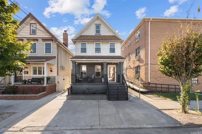 This is the best one-family home in Canarsie: three bedrooms and one full bath, hardwood floors, stainless steel appliances, granite countertops, and recessed lighting. This home features one half bath 1st fl, a pull-down attic partially finished with floors, and a partially finished basement with a side exit. Huge newly paved concrete backyard great for events, parties, weddings, and BBQs. Brand new paving stone front and railings with the beautiful gardening area, flowerbed, and sitting area.