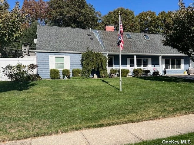 Well Maintained Home on dead end street close to all! Living Room w/Fireplace, Granite EIK, Den, Formal Dining Room, Primary Bedroom on first floor, IGS, Leaf Guard Gutter System. Sachem Schools!