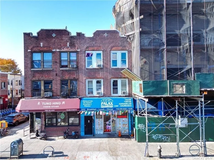 This attached, 3-story brick building offers a prime opportunity to own in the thriving Sunset Park neighborhood. Zoned R7A, C2-4 with a generous buildable square footage of 7, 268, this property is ideal for potential development or expansion. It features 2 residential units and 1 retail store. The building spans 18x100 feet for the commercial unit and 18x60 feet for the residential portion, sitting on a full lot. The ground floor is a retail store, currently operating as a business, paying. The store also covers the entire building&rsquo;s water fees and property taxes. The basement offers storage space currently being used for the store. On the second floor, there is a spacious 4-bedroom, 1-bathroom unit while the third floor features a 3-bedroom, 1-bathroom apartment. All units have separate heating systems and hot water, and the tenants are responsible for all utilities. Total annual income of $155, 400. The owner&rsquo;s only expense is $6, 000 per year for insurance, making it a low-maintenance investment for the owner. Located in the busy 4th Avenue business district, the property benefits from significant foot traffic, making it ideal for commercial use. Residents and businesses will enjoy easy access to nearby amenities, including restaurants, shopping, banks, and more. Just minutes from the subway station, with access to the R train and B63 bus, this location offers unbeatable convenience for both businesses and residents. .