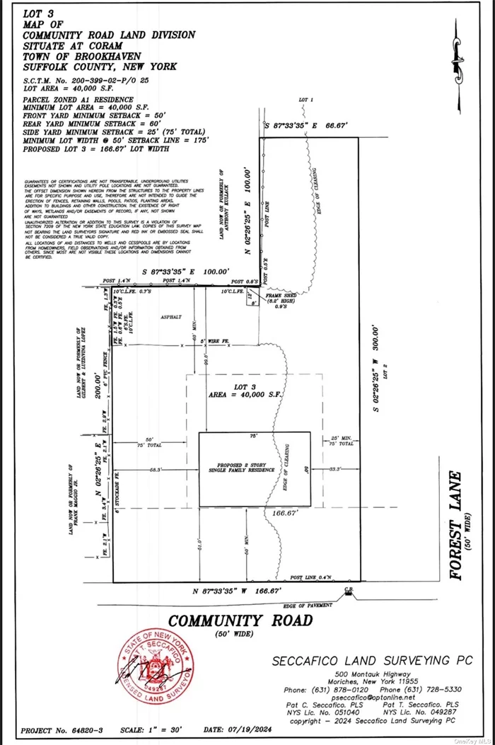 40, 000 Sqft / .91 Acre Plot Of Residential Land on Community Road, Coram. Come Build The Home Of Your Dreams!