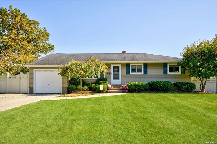 You won&rsquo;t want to miss this beautifully landscaped, three bedroom Ranch! Large updated eat-in kitchen with Corian counters and stainless appliances. Plenty of storage, Sliders out to a new trex deck with gazebo. Fenced yard and above ground pool. Sachem SD, CAC, Vinyl siding, IG sprinklers, 200 amp service, full basement, low taxes!