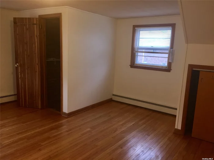 Spacious 2 bedroom apt with large eat in kitchen, living room and hardwood floors. Dine al fresco on the balcony off the kitchen. Great closet space, and additional storage available as well.