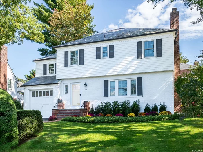 Four bedroom side hall colonial in Shorehaven with slate roof (2010). This meticulously maintained home features well-proportioned rooms, classic architectural details and a lovely yard. Perfectly situated on a center block location close to town, train and secondary schools.