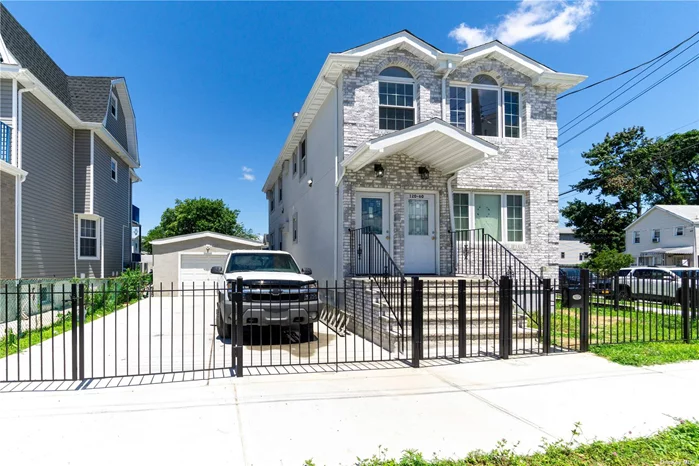 *Brand New Beauty in Jamaica Queens: A Solid Stracture NEW Two-Family Gem!*  A wonderful Property that holds an opportunity! This stunning, brand new construction two-family home in Jamaica, Queens offers the perfect blend of style, space, and functionality.. The Details: - Beautiful Brick Facade: a grand first impression on a beautiful tree-lined street. - Fully Detached: offers a complete privacy and peace of mind. - CORNER PROPERTY! -  Two Spacious Units: - First Floor Apartment: Features 3 bedrooms and 2 full baths, including a large master suite with a private full bath. This unit also boasts a spacious living room and dedicated dining section, great entertaining space. - Second Floor Apartment: This expansive 3 bedroom, 2 full bath unit offers the ultimate living experience. Includes a large master suite with a private full bath, a spacious living room and a dedicated dining section. - Fully Finished Basement with a designated laundry area (washer & dryer included!), a full bath,  and a separate entrance for added convenience. - Luxury Finishes: Both units boast beautiful kitchens with stylish cabinetry and stainless steel appliances. Fully tiled bathrooms feature Jacuzzis and vanities for ultimate relaxation. Every bathroom is a master bath! Gleaming hardwood floors flow throughout, recessed lighting throughout both units. Brand new plumbing and electric systems ensure worry-free living for years to come. - Private Driveway & a Detached Garage provides plenty of Parking space!  Location, Location, Location! This exceptional property is close to everything, including: - Shopping centers for all the daily needs - Top-rated schools. - Public transportation options for easy commuting - Major highways for convenient access to all points of interest.  This is an AMAZING opportuniy and a perfect NEW Home!