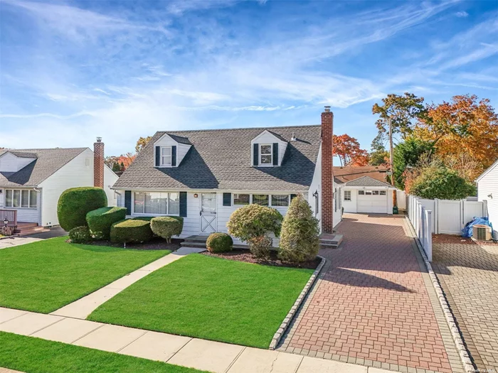 Welcome to this charming 4-bedroom, 1.5-bath Cape Cod home in the desirable Barnum Woods neighborhood of East Meadow. This property boasts a meticulously maintained exterior, full paver driveway, newer roof, an inground sprinkler system, and a detached 1.5 car garage for storage or your workshop. The home&rsquo;s first-floor expansion nearly doubles the original living space, allowing for endless configuration options. Upstairs are two bright bedrooms, one with a walk-in closet. Downstairs, a full unfinished basement provides ample potential, featuring a convenient walk-in storage closet, updated oil tank, and hot water tank. Don&rsquo;t miss your opportunity to make this home yours! *Some Photos Virtually Staged*