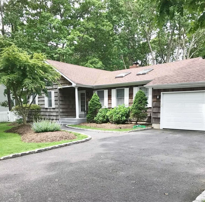 Just listed! Three bedroom, two full bath home, all one level with inground pool, full basement, open floorplan, AC and 2-car garage. Low. low taxes. Remsenburg/Westhampton Beach schools..