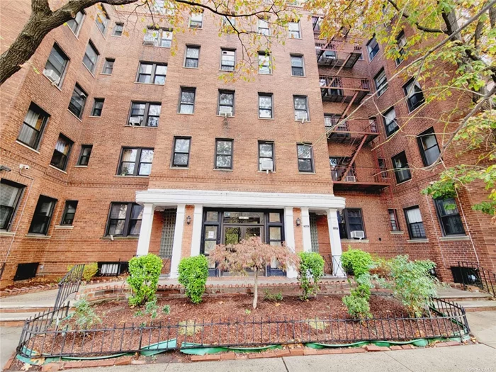 Welcome to a spacious top-floor two-bedroom condo in Forest Hills, rich in historic charm! This apartment features an entry foyer with a two coat closets, a formal dining area, and a windowed eat-in kitchen with ample cabinetry and a sunny breakfast nook. The oversized living room has wide windows and French doors, complemented by a windowed bathroom with a bathtub. Original hardwood floors, 10-foot ceilings, and ample closet space enhance the character of this pet-friendly elevator building, offering approximately 1, 085 sq ft of living space. Endless possibilities with TLC.  Amenities include a live-in super, 24-hour security cameras, and laundry facilities, with very affordable common charges. The condo allows subletting, providing flexibility and convenience,  under an excellent management company. Nestled on a quiet, tree-lined street, it is just minutes from the M/R subway station. Nearby amenities include a renovated New York Sports Club, Starbucks, supermarkets, CVS, Dunkin&rsquo; Donuts, Forest Hills Stadium, The West Side Tennis Club, Fresh Meadows Park, and Austin Street shopping. With easy access to Penn Station and Grand Central on the Long Island Railroad, you&rsquo;re also just five minutes from Trader Joe&rsquo;s, a post office, Target, and numerous restaurants, shopping options, and movie theaters-all while enjoying one of the quietest blocks in Forest Hills. Won&rsquo;t last long!!