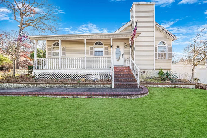 Not your typical ranch home. Front porch welcomes you into a lg liv/fam rm w/wood burning brick fireplace, half moon wind & hdwd floors that continue throughout the home. Lg Eik w/Peninsula island. Cabinets & countertops abound with a F/Pantry Closet. All Stainless Steel appliances: Range is propane gas. For Din Rm w/sliding doors to yard. Check out the size of the Primary Br w/f/bth & supersized closet. 2 additional brs w/great closet space. Family bath w/linen closet, vaulted ceiling & skylite. Rear/side door off the driveway has Entry Hall w/walk in coat closet. Open stairs lead down to bsmt w/rec room, storage area, f/bth, laundry rm & office. 2 separate outside entrances-great for when the kids come in from playing outside. Come up the driveway to the multi car parking area. 2 car gar, workshop & storage shed. Fully fen yard w/recently completed concrete patio & walkways. Oil burner & head recently reworked. Sep hot water heater. 2/275 gal oil tanks - fill up in the off season.