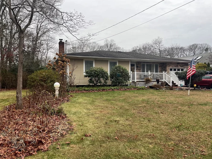 BEAUTIFUL HOME NESTLED ON OVER HALF ACRE. REDONE KITCHEN AND BATHS. HARDWOOD FLOORING THROUGHOUT . BEAUTIFUL RANCH FEATURES LR, DR, EIK, SUNROOM, 3 BR 1.5 BATH FULL BASE, EMT AND ONE CAR GARAGE. LARGE PROPERTY, THREE SEASON ROOM.