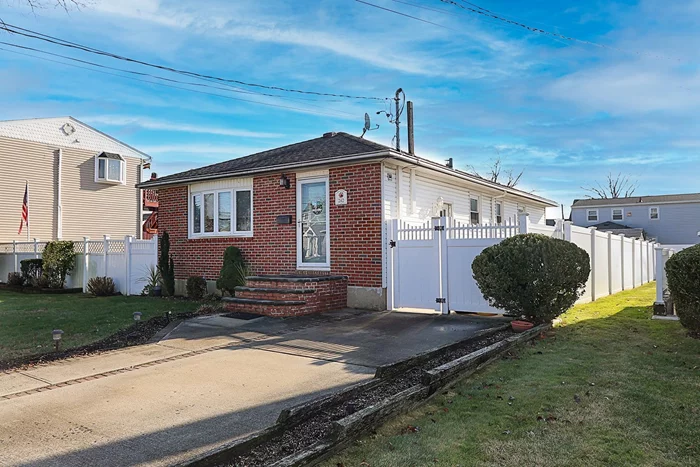 Welcome home to this meticulously maintained 3 bedroom brick & vinyl sided inline ranch located in the heart of Plainedge School District! The main level offers a spacious living room with bow window providing lots of natural light, ductless AC, chair and crown moulding. The dining room is adjacent to the eat in kitchen with stainless steel appliances, hi hat lighting, electric cooking & a breakfast bar. Each bedroom has a ceiling fan and double closet. The fully tiled bath with tub & granite vanity, linen closet with laundry shoot, laundry closet and gleaming hardwood floors throughout complete this level. Pull down stairs to the attic offers additional storage. The lower level boasts a separate outside entrance, 2 finished rooms, cedar-lined closet under the stairs and a large, unfinished storage room. 2 zone Peerless oil/hot water heating system, above ground oil tank, 200 amp electric, fully fenced yard plus a storage shed. Taxes (before exemptions) $12, 632.06.