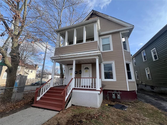 Two family home corner lot in the City of Poughkeepsie! Fire damaged home - no interior access at this time - attic is unsafe to walk through. Needs a new roof including structural components to roofline. Two spacious three bedroom apartments in an easy-to-rent location.  Great income potential with off-street parking in back. Close to shopping, schools and amenities. Sold as-is with no interior access.  Photos in MLS are current.  Cash offers only with proof of funds. **Please see agent remarks for offer presentation remarks.**