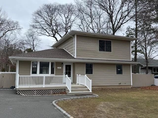 Amazing five bedroom, two-bathroom colonial finished basement . This home offers a modern open floor plan, wood deck, and large yard. Excellent location minutes from the Sunrise Highway, shopping, and Smith Point Park., Finished Basement with outside entrance with full bath.