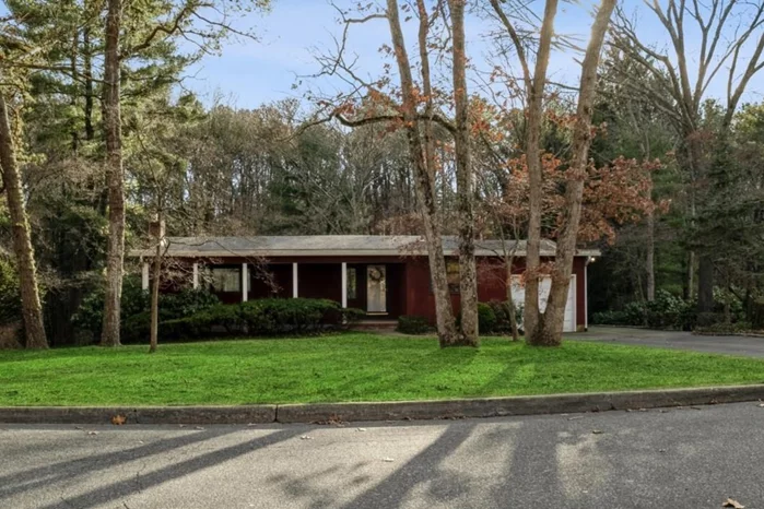 Discover the Charm and Potential of this Unique California Ranch nestled on a .80-acre in the Smithtown Pines! This home offers 5 BRs and 2.5 bths. The open-concept design allows natural light to bathe each room, highlighting the hardwood flrs on the main level. The formal LR with a cozy FP invites relaxation. The DR features sliding doors that open to an expansive deck, offering views of a private, leafy backyard for peaceful mornings and lively evening gatherings. The EIK, with deck access, is ideal for entertainment. A guest BR/study provides a quiet corner for work or study. The lower level includes a primary BR w/ sliding doors to the yard. Add&rsquo;l features include a playroom, 2 full bths, a laundry room, and 3 more BRs, ensuring space and privacy for everyone.Amenities include a newer roof, oil burner, and A/C, as well as updated-oversized Anderson windows, pocket doors in kitchen, IGS and 1-car garage.Enjoy proximity to LIRR, HWY, Town Beaches and Parks. Bring your paintbrush, this property is ready for you to infuse your own style. All COâ€™s in place for home extension. Hauppauge SD...This is a Must See!!