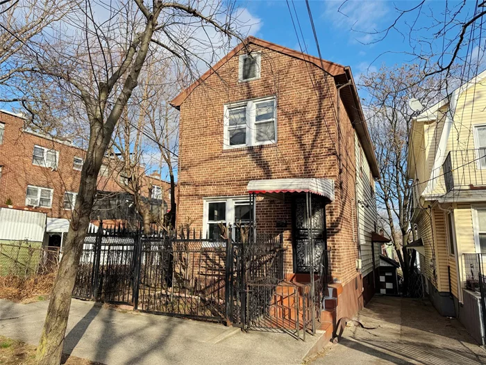 North Bronx 2 family with a basement and garage. 2 bedroom unit over another 2 bedroom unit. House is in need of renovation but offers excellent potential.