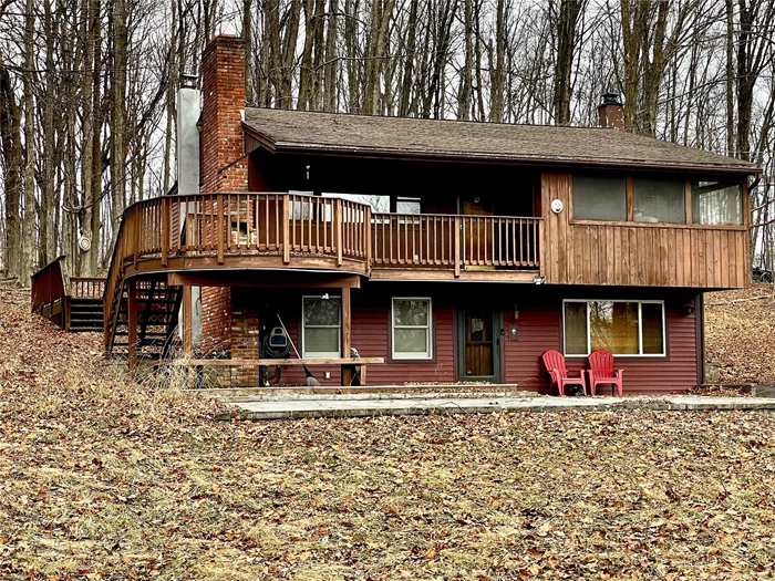 CHARMING 3 BEDROOM, 2 BATH HOME ON 1.8 ACRES.Welcome to this lovely 3-bedroom, 2-bathroom ranch home situated on a spacious 1.8-acre lot. This home offers an abundance of living space and fantastic features, including a spacious Eat in Kitchen with Center Island, a HUGE LOWER LEVEL FAMILY ROOM complete with a wood stove, perfect for cozy evenings or extra heating efficiency.Recent upgrades include a NEW BOILER, an UPGRADED ELECTRICAL PANEL and a water softenerâ€”all completed in 2023, ensuring peace of mind and modern comfort. For those chilly days, enjoy the warmth and charm of two fireplaces, one of which includes a wood stove to help offset heating costs.Outdoor living is a breeze with both front and back decks for relaxation and entertaining, as well as a beautiful front slate patio, offering an inviting space for gatherings. Also for Summer enjoyment a SCREENED PORCH off the Upper Deck. The property also includes TWO STORAGE SHEDS, ideal for all your gardening tools, outdoor gear, or additional storage.The house is set back from the road, offering privacy and a tranquil setting, while the NEWLY PAVED DRIVEWAY and parking area provide easy access and ample space.This is a fantastic opportunity to enjoy peaceful country living with convenient access to nearby amenities. Don&rsquo;t miss outâ€”schedule a showing today!