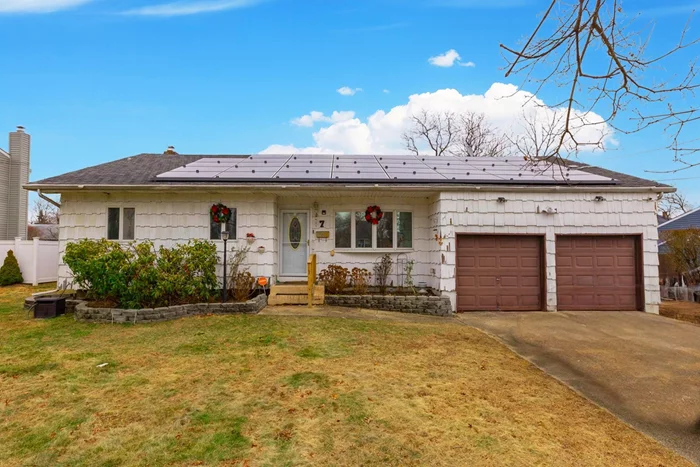 Discover this 1, 234-square-foot ranch-style home situated on a peaceful dead-end street in Bay Shore. This property offers the perfect blend of comfort and functionality, with a thoughtful layout and desirable features throughout.The home includes a spacious living room, an eat-in kitchen, a bright four-seasons room, and a formal dining room. The master bedroom boasts its own private bathroom, while two additional bedrooms provide ample space for family or guests.The property also features a large two-car garage and a fully finished basement with a private entrance, offering potential for additional living space or an in-law suite. Outside, enjoy the semi in-ground pool, perfect for summer gatherings.Energy efficiency is a highlight, with leased solar panels keeping electric bills low.This home is a must-see for those seeking a serene location with plenty of amenities.