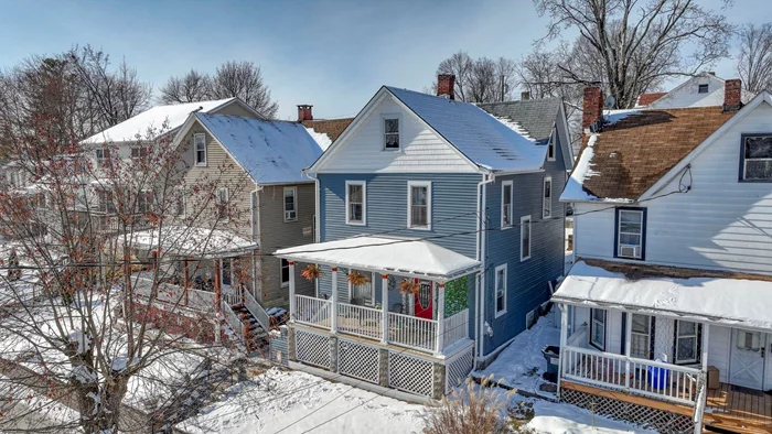 **Charming 4-Bedroom Victorian Home in the Heart of Walden** This beautifully maintained 1, 364 sqft 4-bedroom Victorian home is located in the quaint village of Walden. Offering the perfect blend of historic charm and modern comfort, it features hardwood floors throughout, pocket doors, a built-in china cabinet, a cozy pellet stove, and a charming fireplace. The elegant and creative foyer sets the tone for this classic home, and the beautiful porch provides the perfect spot to relax and unwind. The sun-drenched living room flows seamlessly into the formal dining room through pocket doors, where youâ€™ll find the pellet stove and an in-wall liquor cabinet that connects to the modern eat-in kitchen. The kitchen is a chefâ€™s dream, featuring luxury cabinets, a granite island, a charming country white wooden backsplash, stainless steel appliances and back entranceway. Upstairs, youâ€™ll find three spacious bedrooms and a primary master bedroom. The home also includes access to a huge attic loft, offering endless possibilities to transform it into an elegant master suite, a work area, a game room, or a bonus room. Recent updates include new siding and gutters in 2022, a boiler installed in 2019, and rear retaining wall redone in 2020. Located close to parks, restaurants, shops, and the rail trail, this move-in-ready home offers a shared private driveway with parking for up to three cars. Donâ€™t miss this opportunity to own a piece of Waldenâ€™s history in a prime location.