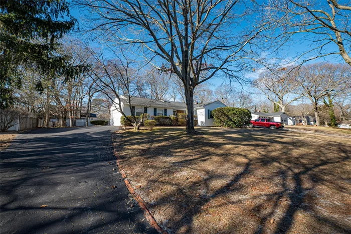 Welcome to the sprawling ranch enter through the walkway up to the front porch this Home features three bedrooms, two full baths, cathedral ceiling in EIK kitchen with skylight Laundry, , den with the sliding doors to the backyard, dining room, formal living room, primary suite with full bath, two bedrooms and another full bath. Full basement with utilities. Backyard is level and fenced and has a patio.