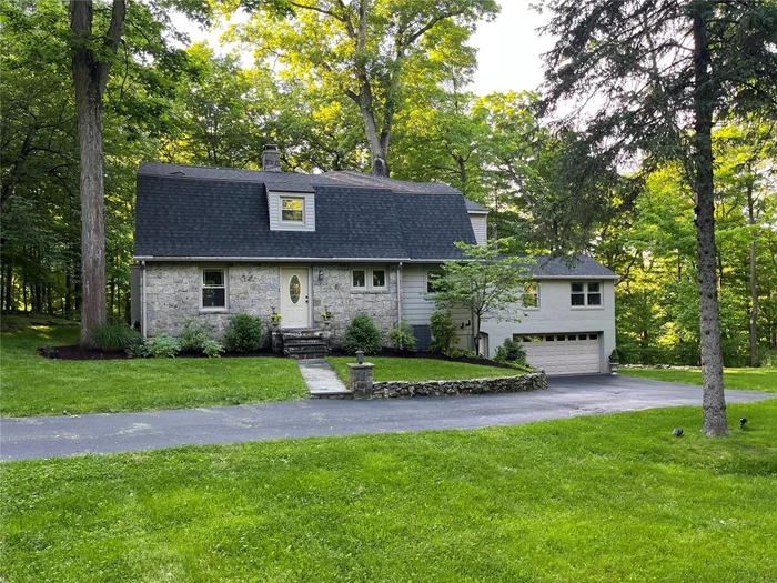 Welcome to Gambrel Glen a meticulously renovated Dutch Colonial where storybook charm meets modern luxury. Nestled on over 1.28 acres of park-like, bucolic grounds bordered by protected land. Step inside and be greeted by a home bathed in natural light, accented by elegant, recessed lighting that highlights every thoughtfully designed detail. The expansive 2, 543 square feet of living space invites you into a world where classic architecture meets contemporary sophistication. The heart of the home provides a newly renovated open kitchen adorned with white shaker cabinets, gleaming granite countertops, and stainless-steel appliancesâ€”perfect for preparing meals that bring family and friends together. The eat-in-kitchen has a dramatic bank of French doors leading to the covered porch for a seamless indoor-outdoor cooking/dining experience. The adjacent formal dining room, complete with a French door that opens to the covered porch offering a peaceful haven to enjoy the enchanting views and the feeling that every day is a retreat. Gather in the cozy formal living room, where a slate tiled fireplace creates a warm ambiance complete with a charming glass pained door that draws you to the homeâ€™s private stone patio. Let the vaulted ceiling of the family room inspire moments of joy and relaxation. The primary bedroom suite is a sanctuary of indulgence and romance. Enjoy a private balcony for sunset wine, a spacious walk-in dressing area, and a spa-inspired en-suite bathroom that redefines casual luxury. Revel in the dual vanity, whirlpool tub, rain shower, and Exbrite-lit medicine cabinetsâ€”a space designed to refresh and rejuvenate your senses. Two additional beautifully appointed bedrooms, plus an extra sitting/bedroom and a renovated hall bath, ensure ample space for family, guests, or a home office. Every corner of this home has been lovingly updatedâ€”from the fresh paint and new roof to the upgraded windows, doors, furnace, and driveway completed in 2019. Heating and cooling thermostats with internet app remote control. This is the perfect blend of classic charm and modern convenience. Just minutes from Chappaquaâ€™s boutique shopping, restaurants and Metro-North train station making this home ideal as a serene weekend escape or your forever family home.