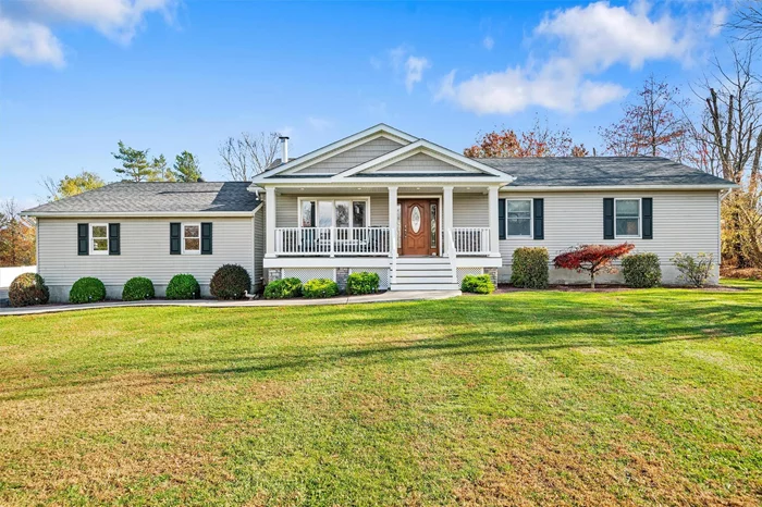 Discover this beautifully maintained ranch home, perfectly set on 1.2 acres, offering a blend of warmth and practicality. Offering 1, 832 square feet, plus an additional 700 square feet of finished basement, this inviting space features four bedrooms and two full bathrooms. The updated kitchen has quartz countertops, stainless steel appliances, custom Chestnut Maple cabinets, and a delightful tile backsplash. The living room invites you to relax with its wood-burning fireplace, bay window, and custom built-in shelving. The primary bedroom has a spacious walk-in closet, vaulted ceilings, recessed lighting, and a large custom window. The finished basement expands your possibilities with over 700 square feet of additional living space, offering the potential for a third bathroom and ample storage, along with a large utility room and Bilco walkout doors. Enjoy the convenience of a three-car garage and workshop area. The back deck overlooks a generous, level backyard, perfect for gatherings, with an above-ground pool, stamped concrete patio, and fire pit. Additional distinguishing features include central AC, a charming front sitting porch with composite decking and decorative stonework, and an alarm system for peace of mind. Embrace the lifestyle youâ€™ve always dreamed of in this move-in, ready, remarkable home!