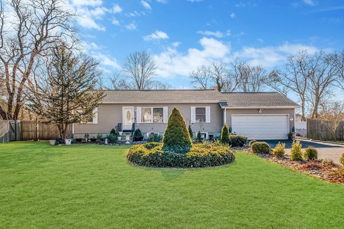 Super opportunity for this 3 Bedroom ranch built in 2004 on nearly half acre lot with attached two car garage !Main level has 3 bedrooms 2 full baths , Living room , dining room, wood floors added in 2020 with laundry area and entry into garage . Basement features finished space with outside entrance along with 1 and half baths , Living area and rec room and utilities !. Other features include 3 cesspools, 1000 gallon oil tank , above ground pool is a gift . Property located minutes from shopping, Long Island Railroad, Long Island Expressway, Parkways, Long Island Macarthur airport , 20 minutes to North shore or south shore of Long Island !!!