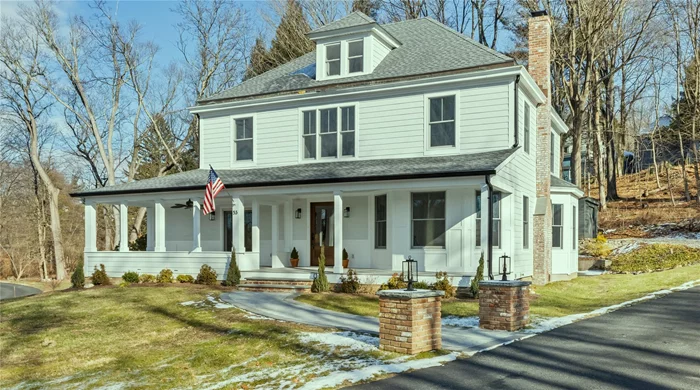 Offering the perfect marriage of classic design and modern amenities only 3/10 mile from the historic village of Katonah (Town of Bedford) and its Metro-North train station, this charming five bedroom, four and one-half bath 1910 farmhouse awaits on 2.2 landscaped acres at the end of a long, gracious approach. This 3, 100 square-foot local landmark has been meticulously restored inside and out, with a reimagined layout featuring high ceilings, original details, hardwood floors, a first-floor bedroom and more. The sun-drenched interior with gracious foyer and original banister/railings features all-new electric, plumbing, and heating systems; high-end chef&rsquo;s kitchen with Bosch refrigerator and dishwasher; duel fuel 48-inch range (propane/electric), microwave; bright spacious dining and living rooms; new bathrooms; laundry room, mud room, and more. Walls installed with spray-foam insulation throughout, the exterior of the home with classic front porch is clad in Hardieplank lap siding, Anderson 400-series thermal windows, and a new roof. All of this with high-efficiency Bosch heat pump 6-zone heating system, on-demand hot water, and fire/burglar/carbon monoxide alarm system, motion sensor security lighting, pre-wired for both exterior camera system and whole-house generator, offering the best of both worlds -- historic charm with comfort, convenience, security, and energy savings. The property has drainage installed and a newer shed built on the stone foundation of a former barn; there is room for a pool and garage. In addition to top-tier medical care and hospitals nearby, the village of Katonah offers a myriad of cultural and recreational opportunities, including the Katonah Museum of Art, renowned Caramoor Center for Music and Art, a multitude of parks/preserves, including nearby 4, 700-acre Ward Pound Ridge Reservation for hiking, camping, X-C skiing, nature programs and more. Located in the award-winning Katonah-Lewisboro School District with nearby private school options, this gracious landmark is under one hour from New York City.