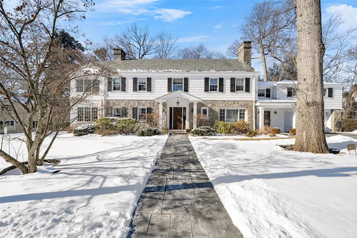 Situated on a peaceful, dead-end street adjacent to Scarsdale, this meticulously maintained and modernized 6-bedroom Colonial residence is move-in ready. The home features an exceptional layout and abundant natural light. The modern chef&rsquo;s kitchen boasts 2 skylights, 2 dishwashers, 2 full-size sinks with disposals, and 2 full-size double wall ovens. Additional features include a six-burner Viking gas cooktop, warming drawer, a large island with storage and seating for 4, and ample space for a sizable breakfast table. The adjoining butler&rsquo;s pantry provides supplementary storage. The formal dining room, featuring pocket French doors, can comfortably host large dinner parties. The spacious family room includes custom built-ins, and the large formal living room offers a wood-burning fireplace, a decorative mantel, and custom built-ins. The beautiful sunroom features radiant heated floors and a ceiling fan. French doors lead to the patio and yard from the kitchen, family room, and sunroom. The home also features a beautiful foyer with two spacious coat closets, herringbone floors, and a stylish powder room. The second floor comprises 6 bedrooms with generous closets and 3 updated bathrooms. The king-size primary bedroom suite includes a ceiling fan, an en suite office/nursery, and an amazing closet with abundant built-ins. The spa-like primary bathroom features a dual vanity, a deep soaking tub, radiant heated floors, and a steam shower with a rain head. The remaining 5 bedrooms are generously sized and feature ample closet space. A laundry room is conveniently located on the second floor. The finished basement includes a game room, a wet bar, a fireplace with attractive stonework, a gym with storage closets, a second laundry room, and a work room. The property also features a large 2-car garage and hardwood floors throughout. The home is equipped with multi-zone central heating and cooling. Basement has 1, 000+ additional sq. ft.