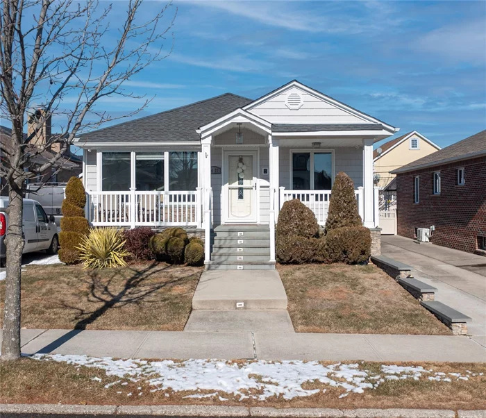 Welcome to this meticulously maintained ranch home featuring 3 spacious bedrooms and 2 full bathrooms. Fully renovated in 2019 with a 5-year-young roof , it offers an open layout with high ceilings, wood cabinetry, quartz countertops, and central AC. Enjoy a Sonos sound system, security system, a master walk-in closet, and a fully finished basement with a wet bar. The private backyard features new paving, an outdoor kitchen, and a Jacuzzi. With a 1.5-car garage, this move-in-ready home is a must-see!