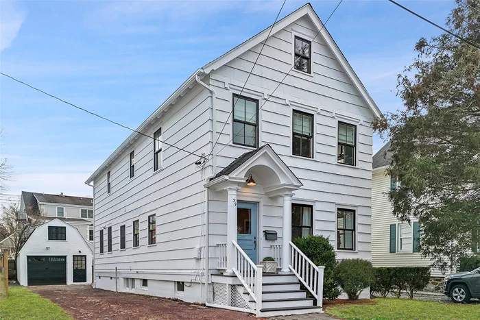 This bright and airy home was completely renovated and expanded in 2019. In a walk-to-all location, itâ€™s a commuterâ€™s dreamâ€”just a short stroll to the train, quaint town of Rye shops, and top-rated schools. The stunning renovated kitchen has a large quartz island, counter seating, designer pendant lighting, and a door leading to the back deck, ideal for grilling.The home also features an open floor plan, a stylish bar area with a built-in wine cooler and custom floating shelves, a spacious family room, a flexible formal living/playroom, and a powder room. A well-appointed mudroom with built-in cubbies, a bench, and pantry storage offers organization, while the laundry room on the main floor includes a window, sink, and custom shelving for added convenience. The Primary bedroom suite has a walk-in closet and a full bathroom with a walk-in glass shower. Three additional spacious bedrooms and a beautifully updated hall bath round out the second floor. Other highlights include high ceilings, Marvin Windows and light hardwood floors throughout. There is a great fenced yard and a 1 car detached garage with versatile space above â€” perfect for a writer&rsquo;s nook, gym or home office. Located half a mile to town for dinner and ice cream, the train station, highly-rated Midland School, Rye High and Middle School, Nursery schools, Rye YMCA, the Rye Art Center, the Rye Nature Center, Rye Recreation with Tennis and Pickle Ball courts, playground, skate park, food trucks & concerts in summer ... Enjoy all that Rye has to offer; Parks, Beach, Marina, Rye Golf Club, and many restaurants. Thoughtfully designed and move-in ready, this Rye gem wonâ€™t last long!