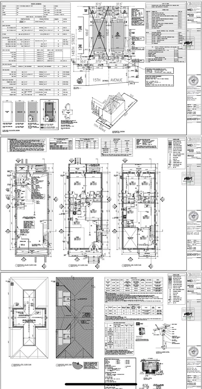 Development opportunity Vacant land for sale 148-11 & 148-07 15 ave block4865/4645- lot 31/33- zoning :R3aApproved plan for 2 x2fam