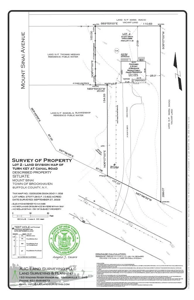 Incredible opportunity alert! Builders, developers, and ambitious go-gettersâ€”this is your chance to seize a fully approved, single and separate .62-acre perfectly flat building lot tucked away off the street in the highly sought-after Mount Sinai School District. This prime piece of real estate is approved for a stunning 2, 000-square-foot home featuring four bedrooms, two full baths, and a half bath, with water and electric ready at the street. Even better, the builder will hand over the building plans, making this project completely shovel-ready for spring of 2025. Donâ€™t miss this golden opportunity to bring your vision to life in one of the most desirable areas aroundâ€”this lot wonâ€™t wait, and neither should you! Lot sits behind 187 Mount Sinai Avenue