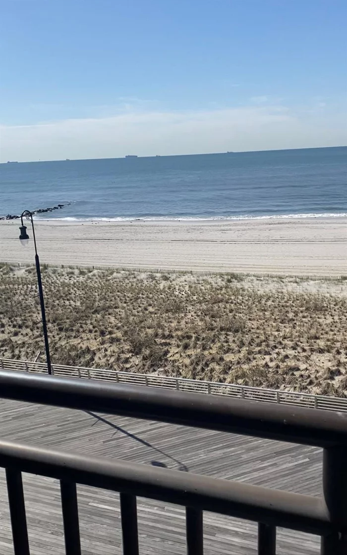 Ocean Front 2 bedroom 2 bath, very large long oceanfront terrace condo apartment in Long Beach, NY. Heated seasonal pool, one car parking. Close to all. Appearance: Designer Contemporary Two Brand New Bathrooms. Apartment has a modern feel, lots of updates.