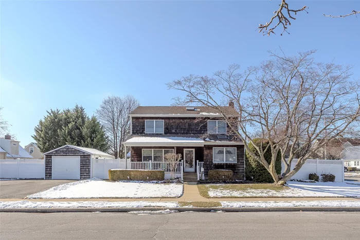 THIS ONE IS IT!! This N. Merrick, expanded cape turned colonial brings you oversized space with plenty of room to stretch out! With 4 huge bedrooms and 3 full bathrooms, 115 State St. is the one you&rsquo;ve been waiting for! Entering from the adorable covered porch, a warm and inviting home greets you with an open and expansive living room and dining room space, an incredibly large eat-in-kitchen, a first floor bedroom and full bathroom as well as a large pantry area for additional storage. Moving upstairs, you&rsquo;ve find 3 extra spacious bedrooms including the primary with vaulted ceilings, numerous ample sized closets and of course, a gigantic bathroom with soaking tub. 115 State&rsquo;s lower basement area features an outside entrance, laundry, utilities and an additional full bathroom. The detached 1.5 car garage and expanded driveway make both parking and extra storage a breeze. A fully fenced backyard and side yards make for a peaceful and private setting. *North Merrick Schools*Newer Roof and Utilities*Gas Cooking*Central AC*M/D possible with proper permits*Hardwood floors throughout the 1st floor*Extremely Well Maintained & Clean*Close and Convenient to All including transportation and shopping