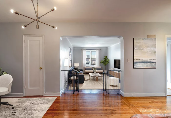 Welcome to 3600 Fieldston Rd. 7L, a gem in the heart of Bronx, NY. This move-in ready, 1-bedroom unit is a bright, airy space, freshly painted and waiting for you. The sunken living room, flooded with natural light from the unobstructed oversized east-facing window, seamlessly flows into a renovated, open-concept kitchen. This unique culinary space, coupled with a cozy dining nook, invites both casual meals and festive gatherings.The spacious entryway offers potential for a home office, enhancing the unit&rsquo;s open feel and flow. The bathroom boasts new tiling, and the well-maintained wood floors add to the unit&rsquo;s overall charm. Storage is plentiful, with large closets in the entryway and 2 closets in the bedroom, plus a dedicated storage unit is available for rent monthly rent.The Van Buren enhances your living experience with a modern face recognition intercom/entry system, gym, bike room, laundry facilities, and a welcoming courtyard for outdoor socializing.Nestled in the vibrant Riverdale neighborhood, 3600 Fieldston is surrounded by restaurants, bars, pharmacies, banks, and other conveniences, making it an ideal home for those seeking a dynamic, yet tranquil urban lifestyle.