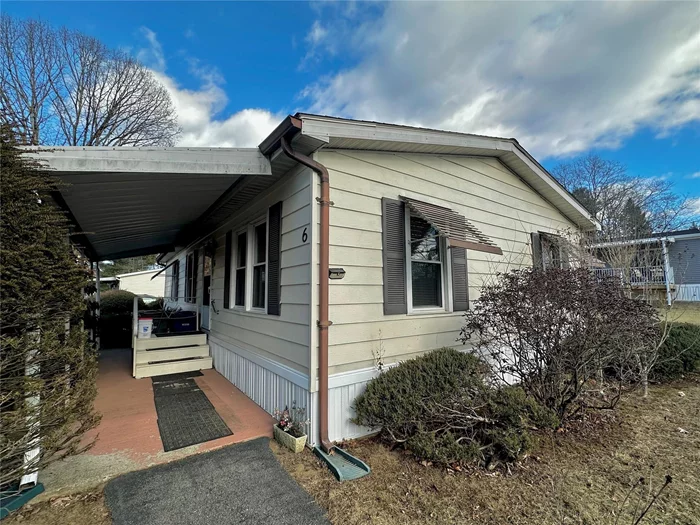 Low Maintenance, High Potential home with lots to offer! Spacious and thoughtfully updated, this comfortable 3 bedroom, 2 bathroom house sits on a generous corner lot in a private and quiet 55+ community, just minutes to New Paltz center.Enjoy affordable, fulfilling living with a lot rent that includes taxes, water and sewer, garbage removal, and snow plowing of the neighborhood roads.Home boasts new roof, furnace, and new flooring and windows, all within the last ten years. Central A/C. Front and back porch, with large exterior storage shed, long driveway and lots of natural light.Whether you are looking for your home in the Hudson Valley, or would welcome the opportunity to generate income by listing it as a rental property, this is an opportunity not to be missed. Give a call today to schedule your visit to 6 Ho Ln in Aloha Acres.