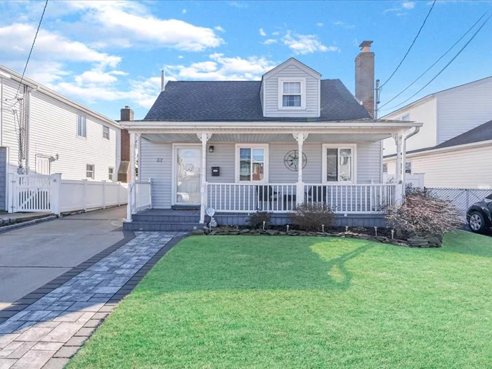 Welcome to 37 W Granada Avenue! Before entering the home, please admire the newer and well-maintained concrete sidewalk and driveway, and beautiful stone walkway leading to the front covered porch with newer vinyl railings. This completely updated home (most work done 9 years or sooner) features a 5 year old roof, 200 amps electric, large closets, crown molding through out, gas heating and gas appliances, central air, hardwood floors present through out, newer windows on the entire first floor, ceiling fans with lights in each bedrooms and the living room. Walking through the front door, you enter into the semi-large, but comfy living room with a remote controlled gas fireplace and recessed lighting. With the stairway to the left, the extra large cedar-lined coat closet runs the length underneath it.  The first floor also features a side entrance (leading to the driveway) followed by an updated kitchen with recessed lighting, white recessed cabinets and top of the line dark stainless steel Samsung appliances, including a dishwasher, gas oven/stove with 5 burners, a refrigerator with water dispenser and ice maker, and separate wine fridge as well. The kitchen leads into the bright dining room with the walls dazzled with wainscotting, a vaulted ceiling with sunlight showering the room through it&rsquo;s two skylights and the double sliding glass door with built-in blinds leading into the back yard and onto the 3 year young composite deck. Also on the first floor is one large bedroom with a washer and dryer, and a large closet. Next to that bedroom is a full bath with step in shower with sliding glass doors and two different shower heads including one with a rain feature, allowing use of both shower heads simultaneously for an extremely relaxing shower experience. The second floor features two larger bedrooms and another full bath. Bring some candles and some calming music to relax to while you soak in the 36 wide alcove soaking bathtub. The bright and sunny primary bedroom features a custom walk in closet with a crawl space behind it for even more storage.  The second bedroom also consists of a custom closet, this one cedar lined, with extra storage in a crawl space. The backyard features that composite deck (previously mentioned), a stonewall/fenced in yard with grass and garden, and a shed. Come check out this well maintained home to see if it&rsquo;s a great fit!