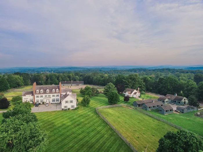 Ogilvie Farm. A rare equestrian estate for rent with nearly 22 pastoral acres in the heart of hunt country. Breathtaking Western views. Barn complex with 16 stalls, Lawton Adams indoor & outdoor riding arenas, fenced paddocks for turnout. Beautiful 6700 -/+ square foot Georgian Colonial with beautifully scaled rooms with great light and views. Two story Entrance Hall with graceful, curved stair. Formal Living and Dining Rooms with fireplaces. Chef&rsquo;s Kitchen. Paneled Library perfect for working remotely. Spacious Family Room. Private Primary Suite with Dressing Room and Bath. Four additional Bedrooms with en-suite Baths. Separate Two Bedroom Cottage. Sparkling swimming pool. An incredible offering.