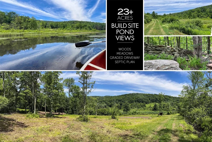 Build your dream home on 23+ acres of pristine Catskill wonderland. Part of the desirable Woodland Hills development between Delhi and Andes, this 4 parcel site is nestled on 23.47 acres of picturesque land with a dramatic canoe-able&rsquo; beaver pond. The property offers a nice blend of woods and lawn-scaping, creating a private retreat that is still easy to access. Newly cleared areas define a great building site and a graveled driveway traverses the entire set of independent tax parcels. (Lot 5 has been cleared and made ready for a build-site. Keep all four lots for your own or improve your investment by selling or building a second home on lot 5.) Imagine your dream retreat in this tranquil setting. Picture the perfect construction of your choosing framed by the wonders of Catskill mountain wildlife. Paddle the pond. Hike the trails. Ski the slopes. Dine. Entertain. Bike. Ride. Enjoy. The property is groomed for building with rain water diversion systems, DEP approved septic plans, and electricity and hi-speed internet accessible along Woodland Hills Road. Located just a short distance between the historic Hamlet of Andes and the bustling village of Delhi, this property offers the perfect balance of seclusion and convenience. Don&rsquo;t miss the opportunity to make this slice of paradise your own.